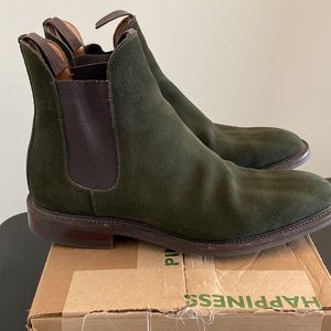 Sid Mashburn Green Suede Chelsea Boots